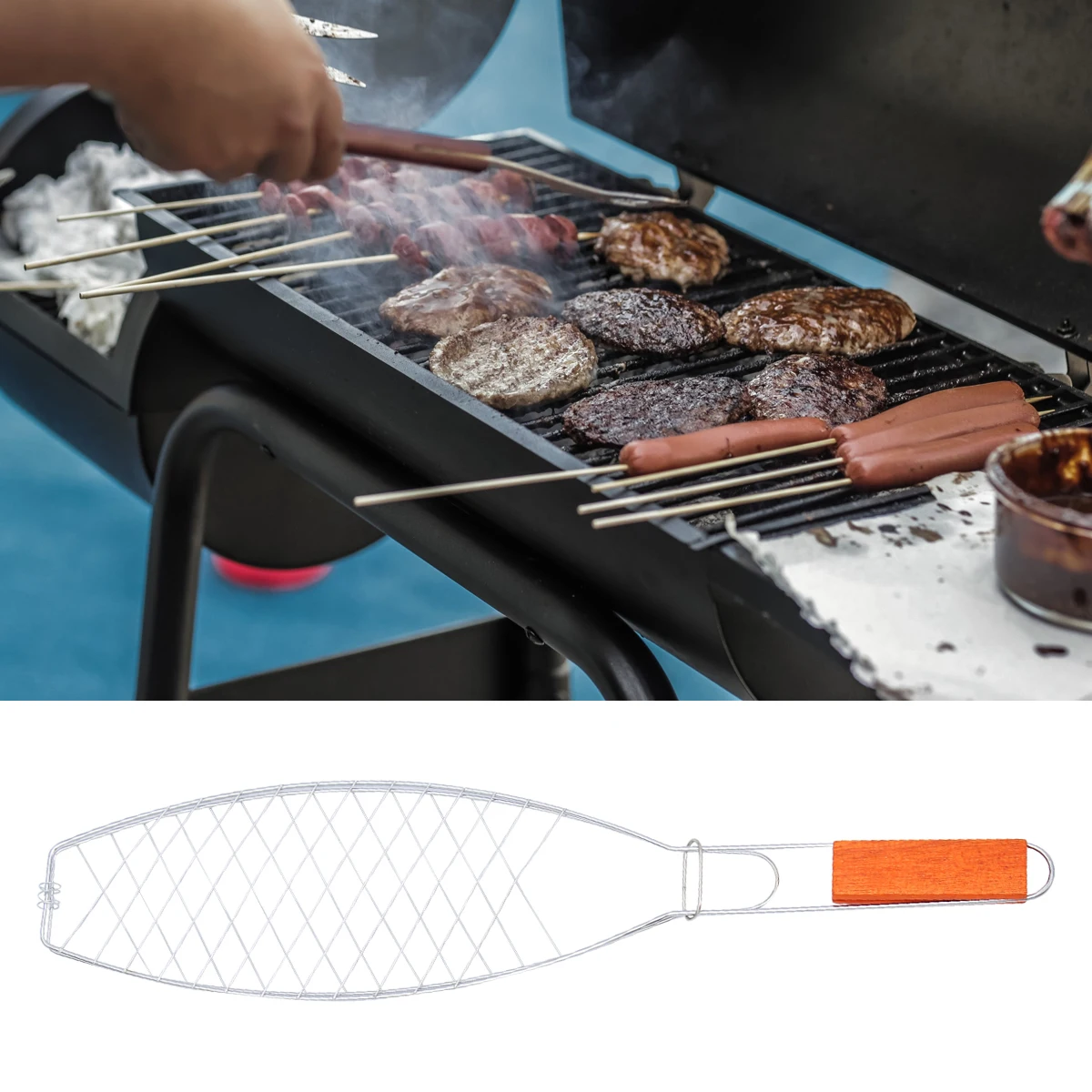 2 pcs Iron Wood Grilled Mesh Clip Bbq Net Barbecue Tool Camping Outdoor Fish Steaks Chicken Wings Grill Rack Portable Basket 
2 pcs Iron Wood Grilled Mesh Clip Bbq Net Barbecue Tool Camping Outdoor Fish Steaks Chicken Wings Grill Rack Portable Basket