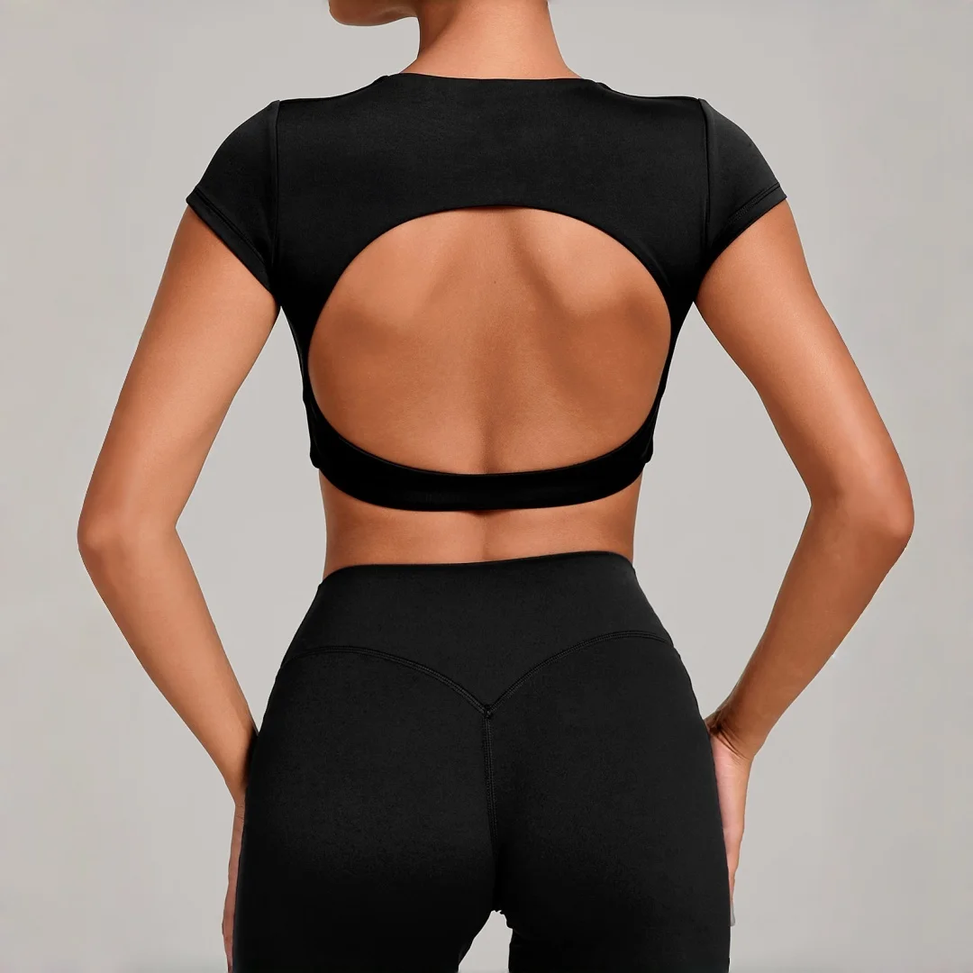 Seamless Backless Yoga Tops Tight Breathable Fitness Wear Running Outdoors Casual Workout Clothes Gym Short-sleeved T-shirt
Seamless Backless Yoga Tops Tight Breathable Fitness Wear Running Outdoors Casual Workout Clothes Gym Short-sleeved T-shirt