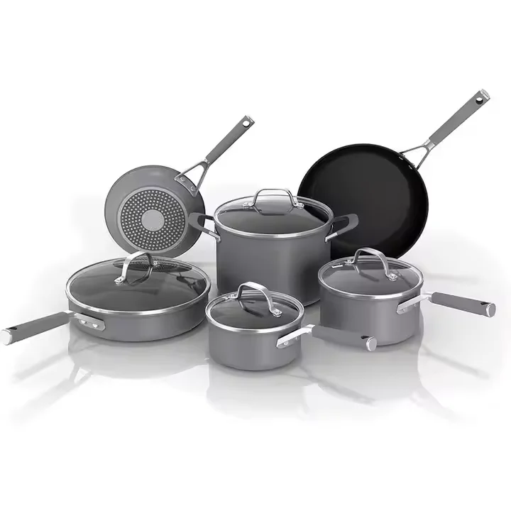 Modern Design Customizable Grey Pressed Aluminum Nonstick Cookware Set Eco-Friendly for Induction Cooker New Fashionable
Modern Design Customizable Grey Pressed Aluminum Nonstick Cookware Set Eco-Friendly for Induction Cooker New Fashionable