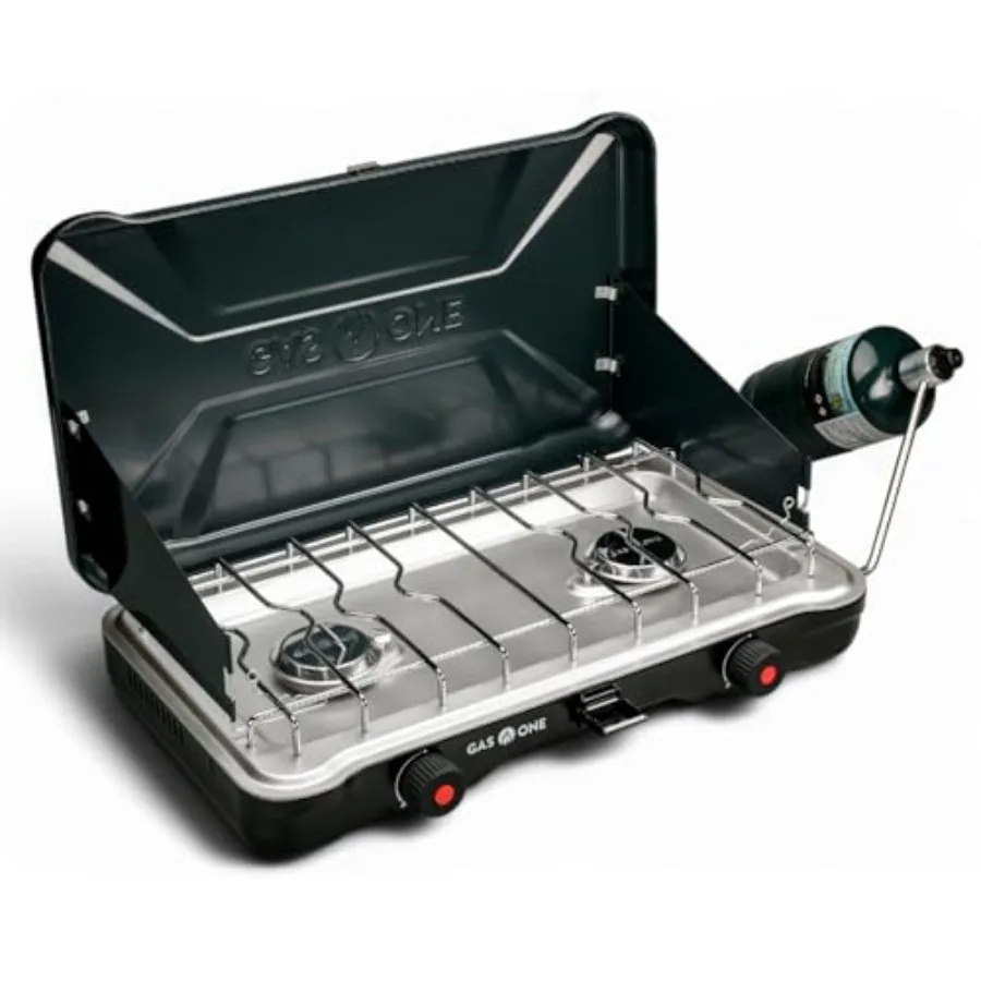 GasOne Portable Camping Stove Double Propane Stove with Auto Twist Turn Ignition 22000 BTU Camping Cooktop with 2 Burners and W
GasOne Portable Camping Stove Double Propane Stove with Auto Twist Turn Ignition 22000 BTU Camping Cooktop with 2 Burners and W