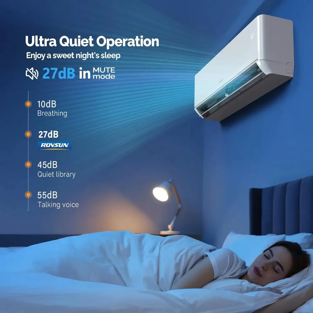 9,000 BTU Smart WIFI Mini Split AC/Heating System with Inverter & APP Control, 24 SEER2 Ductless Split Air, Customized
9,000 BTU Smart WIFI Mini Split AC/Heating System with Inverter & APP Control, 24 SEER2 Ductless Split Air, Customized