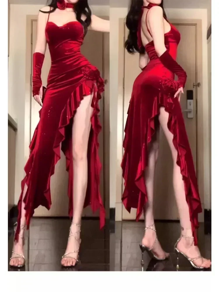 Red Rose Elegant One Piece Dress Women Sleeveless Y2k Designer Long Dress Female Strapless Retro Irregular Dress 2025 New
Red Rose Elegant One Piece Dress Women Sleeveless Y2k Designer Long Dress Female Strapless Retro Irregular Dress 2025 New