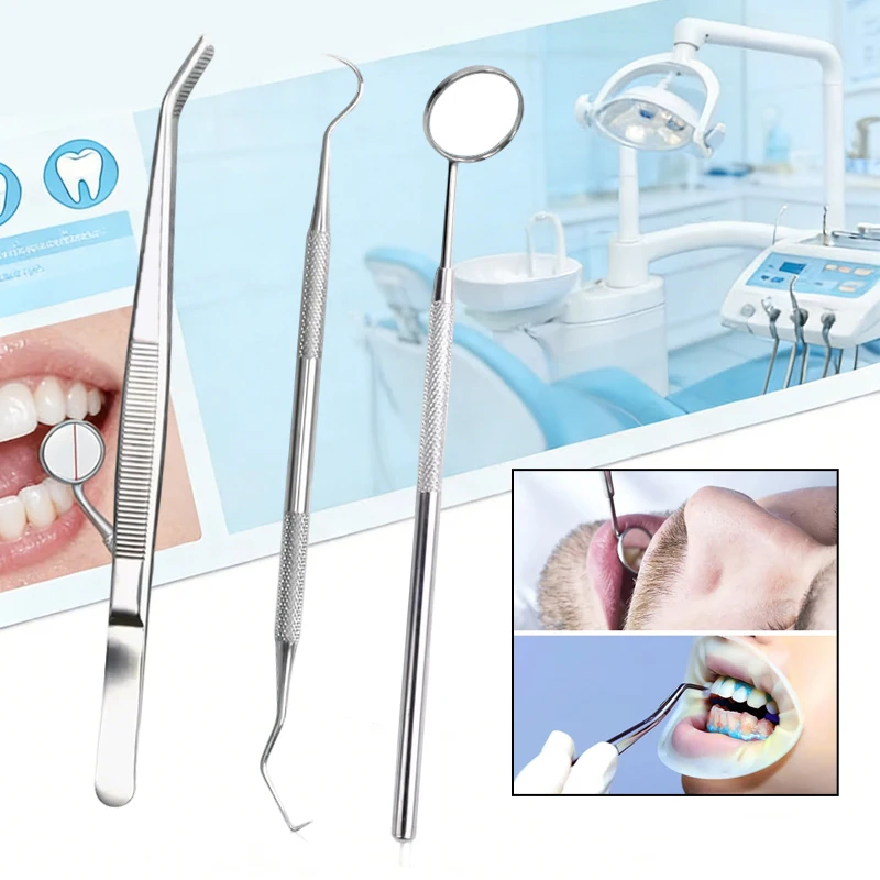 Stainless Steel Dental Kit Mirror Probe Scaler Set, Sickle Shape Hygiene Instruments for Oral Care Clinic Use
Stainless Steel Dental Kit Mirror Probe Scaler Set, Sickle Shape Hygiene Instruments for Oral Care Clinic Use