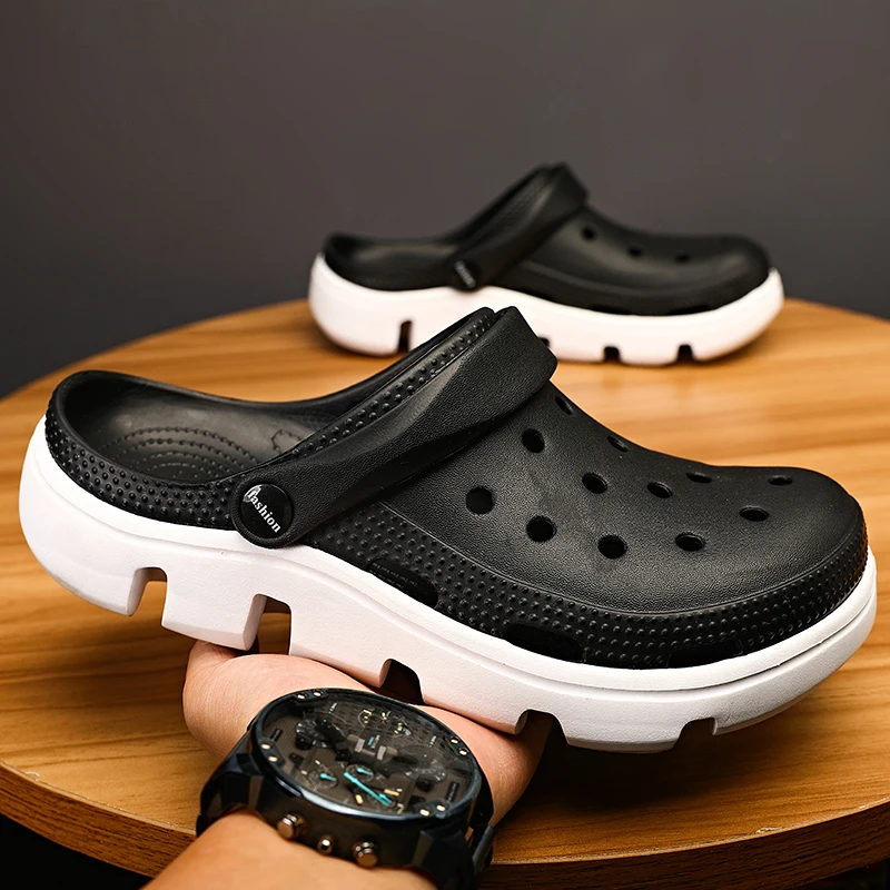 Men's Summer Outdoor Sandals Versatile Breathable Garden Beach Shoes Comfortable EVA Material Half-covered Slip-On Slippers
Men's Summer Outdoor Sandals Versatile Breathable Garden Beach Shoes Comfortable EVA Material Half-covered Slip-On Slippers