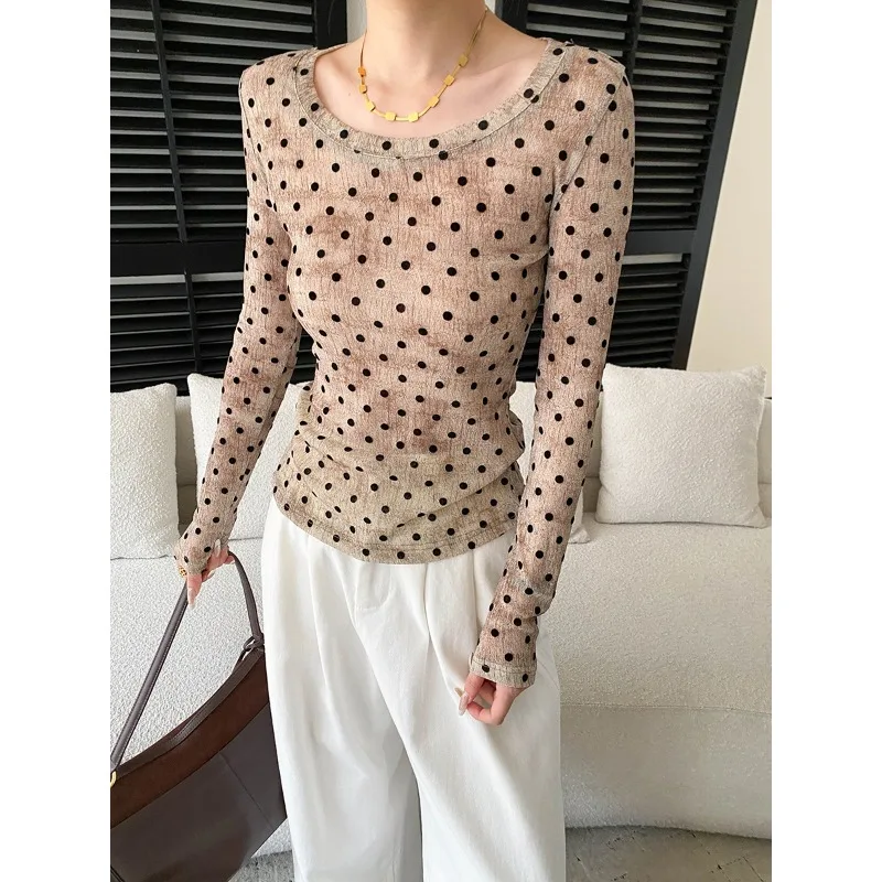 2026 Spring New Polka Dot Tie-dye Design Sense Niche Slim-fit T-shirt Bottoming Shirt
2026 Spring New Polka Dot Tie-dye Design Sense Niche Slim-fit T-shirt Bottoming Shirt