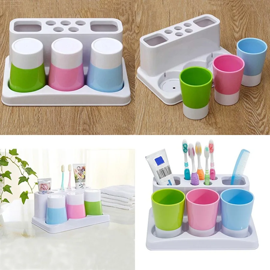 Toothbrush Toothpaste Holder Stand for Bathroom Storage Organizer
Toothbrush Toothpaste Holder Stand for Bathroom Storage Organizer