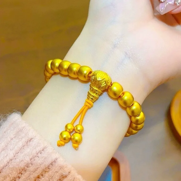 New women's bucket bead 9999 24K real gold with artistic style, fashionable and sexy jewelry, birthday gift
New women's bucket bead 9999 24K real gold with artistic style, fashionable and sexy jewelry, birthday gift