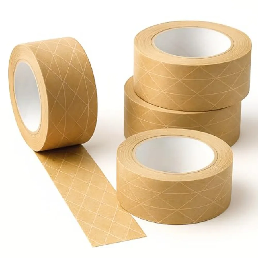 Heavy-Duty Packing Tape 4-Pack Kraft Brown Paper Tape, Fiberglass Reinforced, Self-Sticking, No Water Needed, Strong Hold for H
Heavy-Duty Packing Tape 4-Pack Kraft Brown Paper Tape, Fiberglass Reinforced, Self-Sticking, No Water Needed, Strong Hold for H