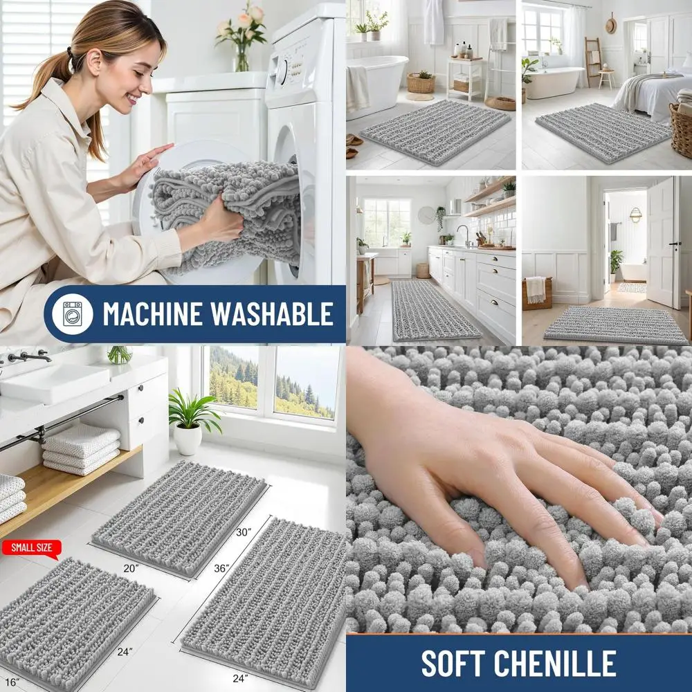 Ультрамягкий коврик для ванной из шенилла 70x24 дюйма с нескользящей резиновой основой, машинная стирка, для ванной комнаты, душа и домашнего декора, Лиг
Ультрамягкий коврик для ванной из шенилла 70x24 дюйма с нескользящей резиновой основой, машинная стирка, для ванной комнаты, душа и домашнего декора, Лиг