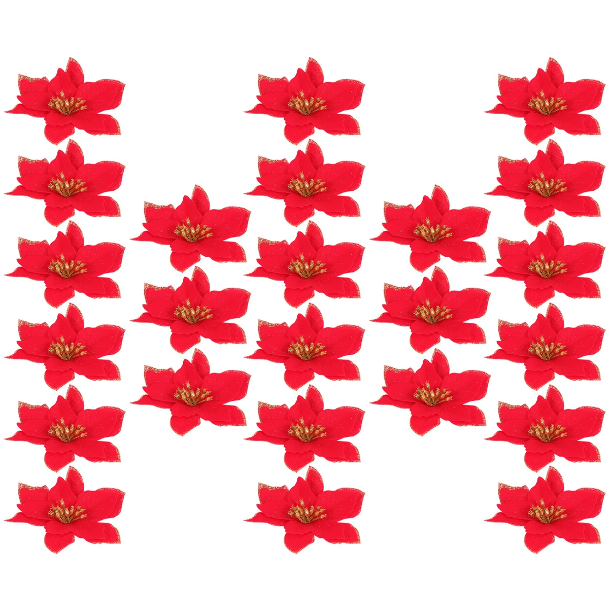 24Pcs Christmas Tree Flower Cloth Simulation Artificial Reusable Lightweight Elegant Decorations for Home Party 
24Pcs Christmas Tree Flower Cloth Simulation Artificial Reusable Lightweight Elegant Decorations for Home Party