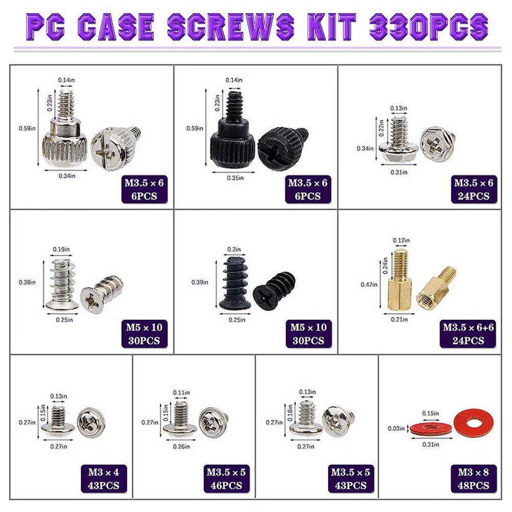 1 set Computer Screw Set Assortment Kit Case Repair Tool Bolts Washers Cable Ties Screwdriver Brush Steel Hardware Kit for PC 
1 set Computer Screw Set Assortment Kit Case Repair Tool Bolts Washers Cable Ties Screwdriver Brush Steel Hardware Kit for PC