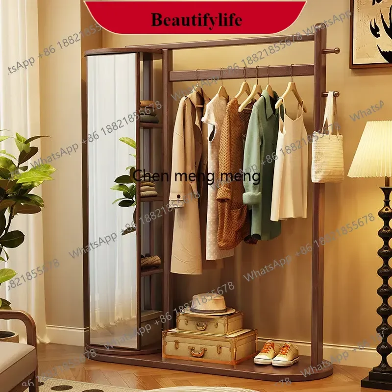 M138Multifunctional solid wood coat rack, mirror integrated rotatable household living room bedroom floor clothes rack rack
M138Multifunctional solid wood coat rack, mirror integrated rotatable household living room bedroom floor clothes rack rack
