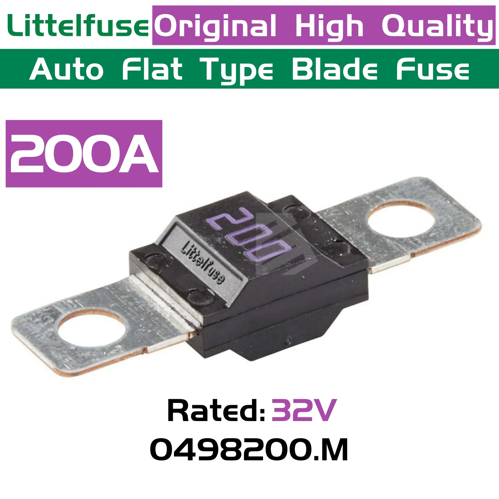 Littelfuse MIDI 498 200A 200 Amp Rated 32V 0498200 Bolt-down Fuse Flat Type Blade Fuse BYD Boat Truck SUV Battery Fuse For Auto
Littelfuse MIDI 498 200A 200 Amp Rated 32V 0498200 Bolt-down Fuse Flat Type Blade Fuse BYD Boat Truck SUV Battery Fuse For Auto