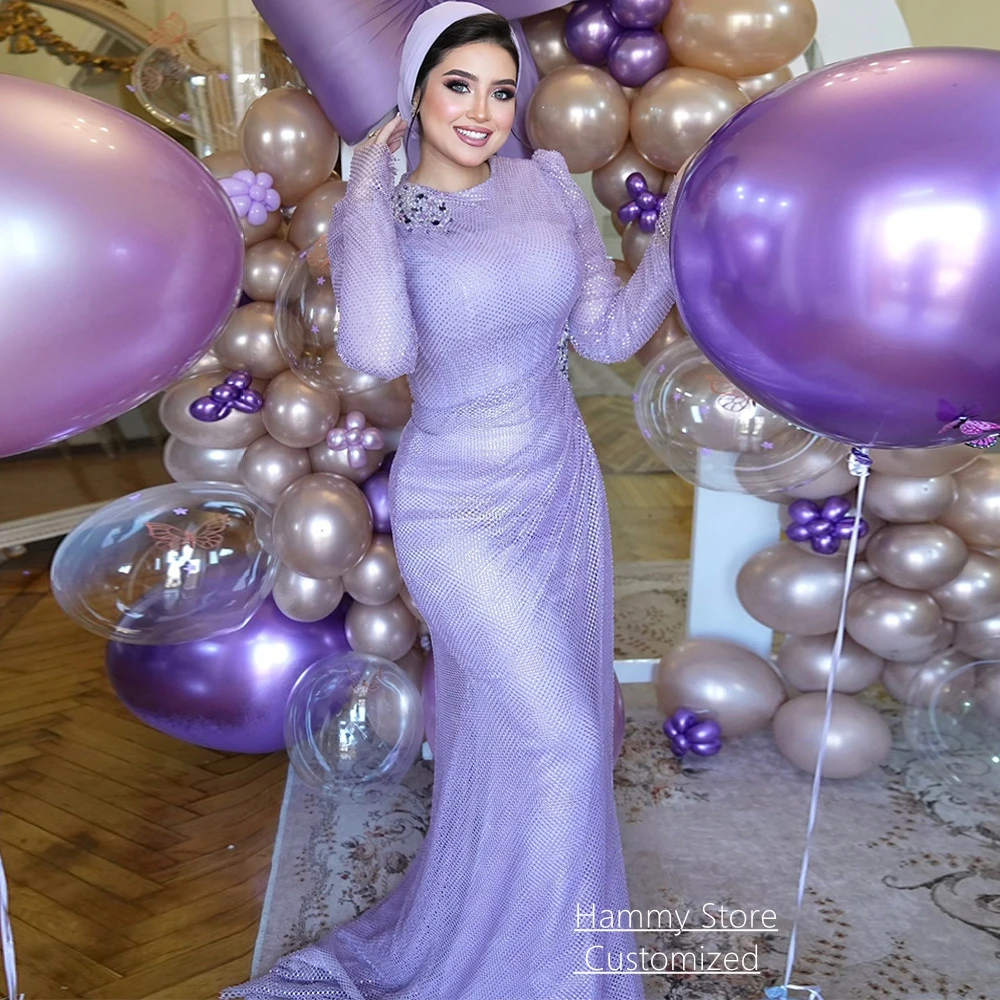 Evening Dress Customized Fashion Round Neck Full Sleeves Pleat Beading Sweep Train Arabian Mermaid Party Gown Prom Dresses
Evening Dress Customized Fashion Round Neck Full Sleeves Pleat Beading Sweep Train Arabian Mermaid Party Gown Prom Dresses