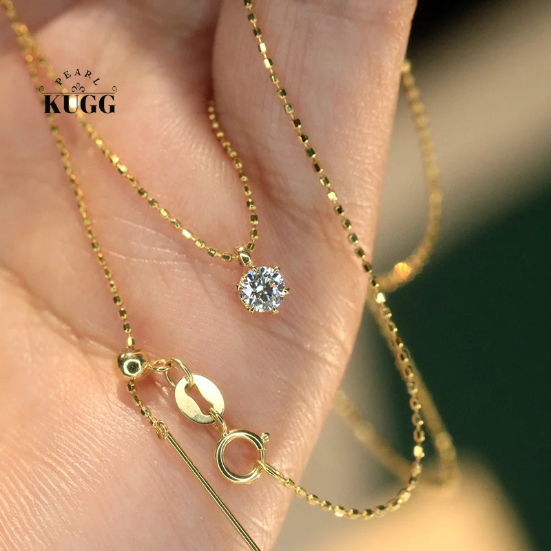 KUGG 100% 18K Yellow Gold Necklace Romantic Shiny Design 0.19carat Real Natural Diamond Necklace for Women High Birthday Gift
KUGG 100% 18K Yellow Gold Necklace Romantic Shiny Design 0.19carat Real Natural Diamond Necklace for Women High Birthday Gift