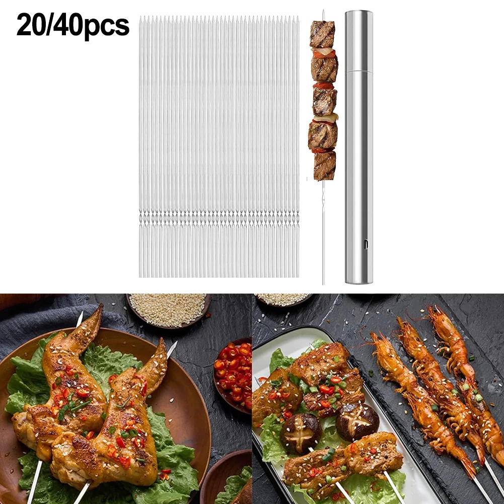 20/40 шт. шампуры для барбекю из нержавеющей стали WILLBBQ 304 — многоразовые кухонные аксессуары для барбекю без вращения
20/40 шт. шампуры для барбекю из нержавеющей стали WILLBBQ 304 — многоразовые кухонные аксессуары для барбекю без вращения