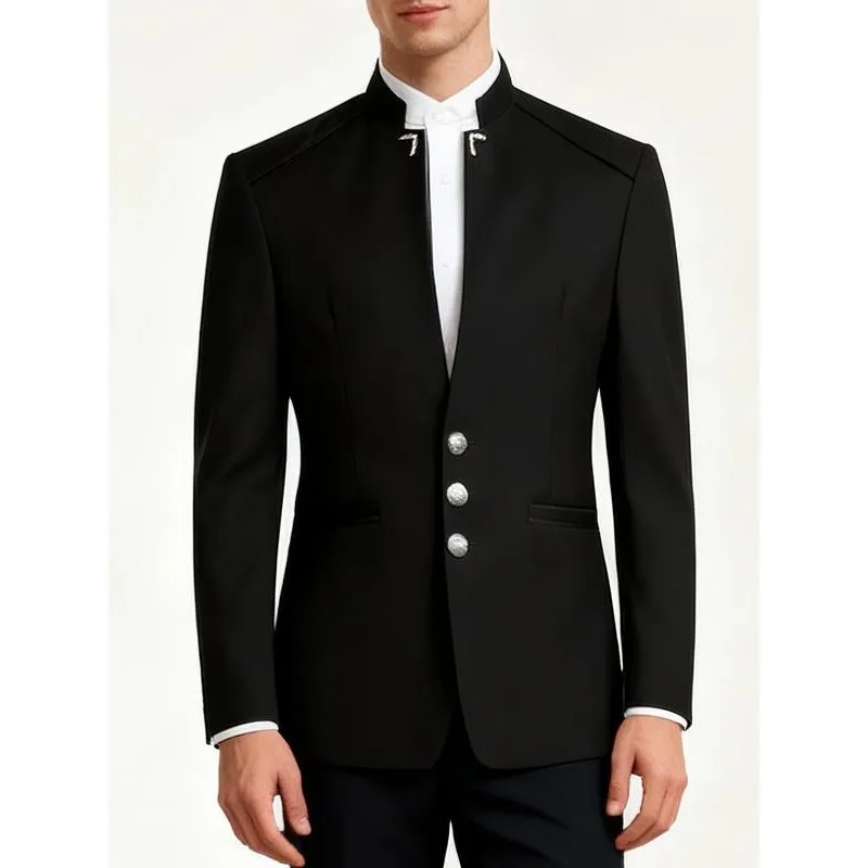Youth's Three Piece Suit Zhongshan Suit Double Slit Special Wide Autumn Menswear Stand Collar No Button No Brand Registration
Youth's Three Piece Suit Zhongshan Suit Double Slit Special Wide Autumn Menswear Stand Collar No Button No Brand Registration