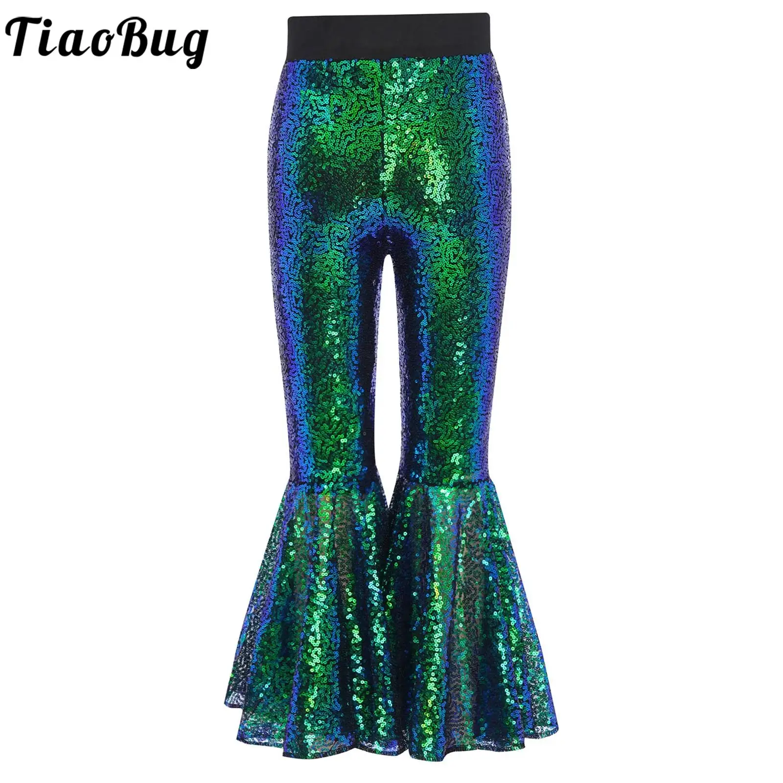 Kids Girls Shiny Sequined Jazz Dance Pants Glittery Elastic Waistband Bell-Bottom Pants Latin Street Modern Dancing Costume
Kids Girls Shiny Sequined Jazz Dance Pants Glittery Elastic Waistband Bell-Bottom Pants Latin Street Modern Dancing Costume