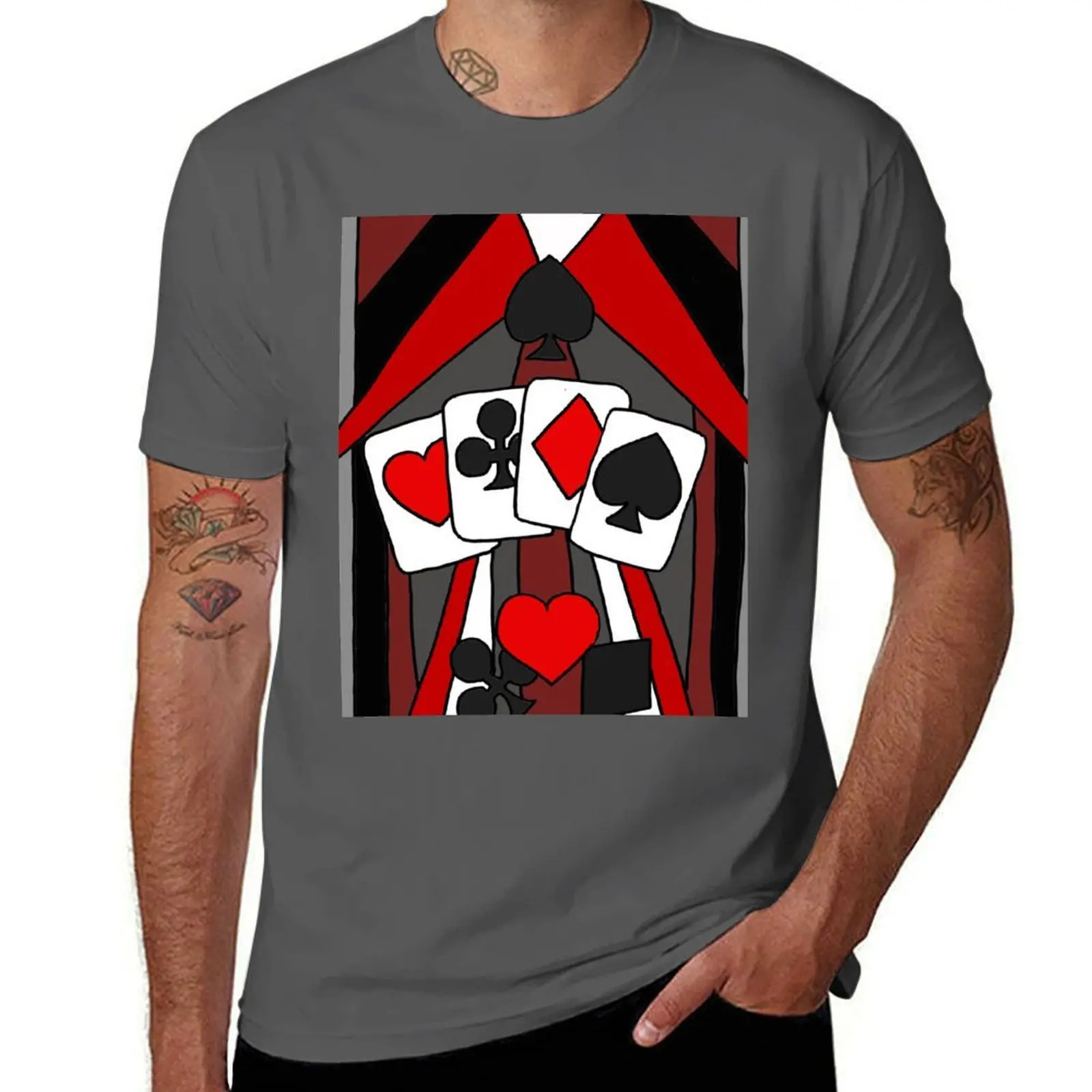 Artistic Fun Playing Cards Abstract Art T-Shirt Breathable Gym Short Sleeve T-Shirt
Artistic Fun Playing Cards Abstract Art T-Shirt Breathable Gym Short Sleeve T-Shirt