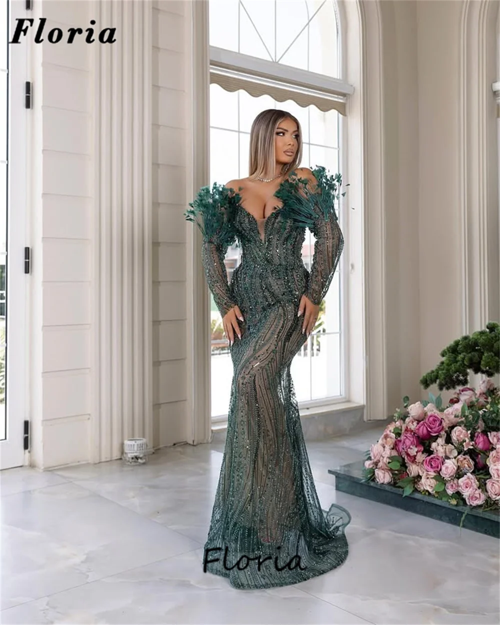 Dubai Design Green Prom Dresses Customized Cape Sleeves Feathers Women Evening Dress Robes De Soiree Beaded Wedding Party Gowns
Dubai Design Green Prom Dresses Customized Cape Sleeves Feathers Women Evening Dress Robes De Soiree Beaded Wedding Party Gowns