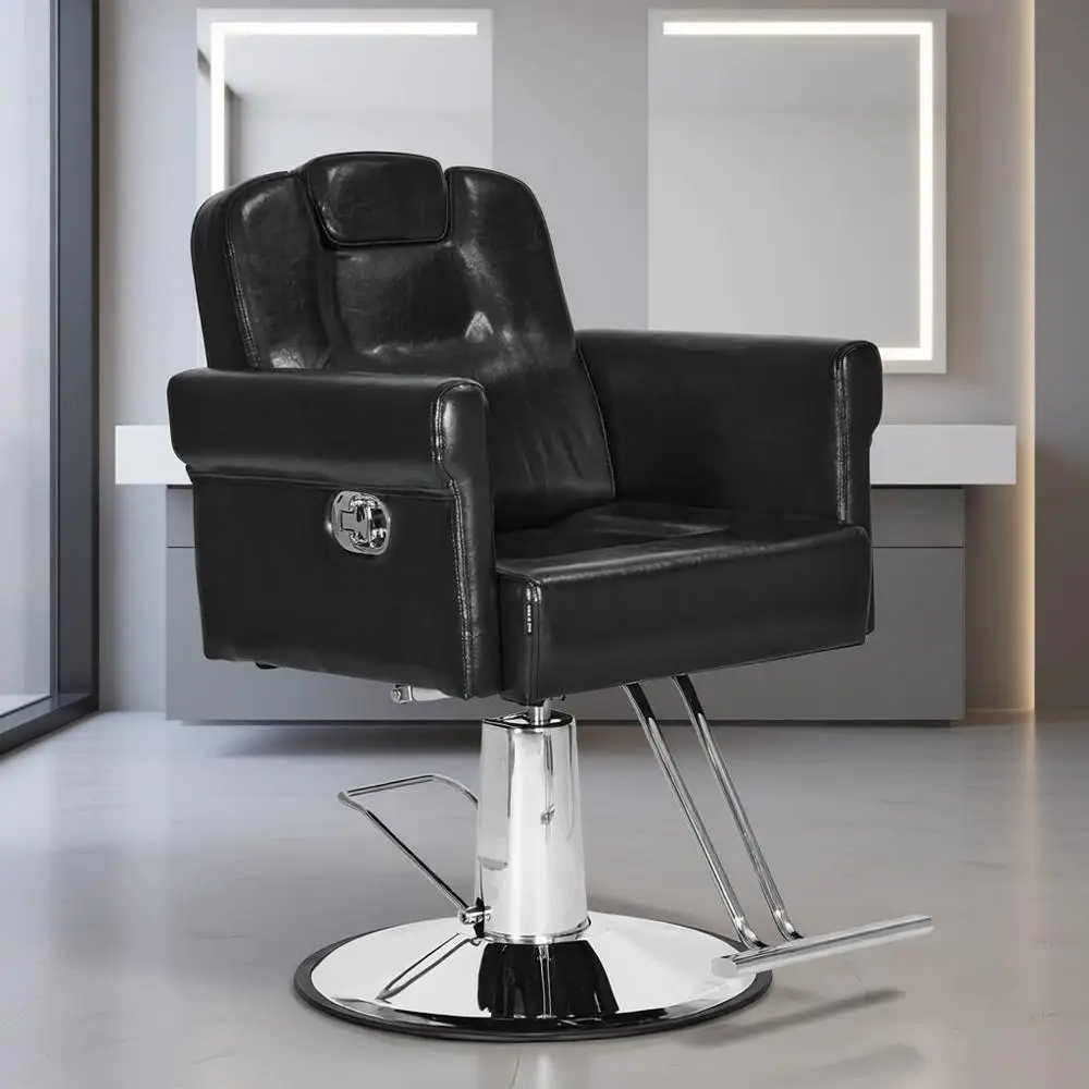 Hydraulic Pump Reclining Barber Chair with Removable Rest, Adjustable Height and 360° Swivel for Hair Salons
Hydraulic Pump Reclining Barber Chair with Removable Rest, Adjustable Height and 360° Swivel for Hair Salons
