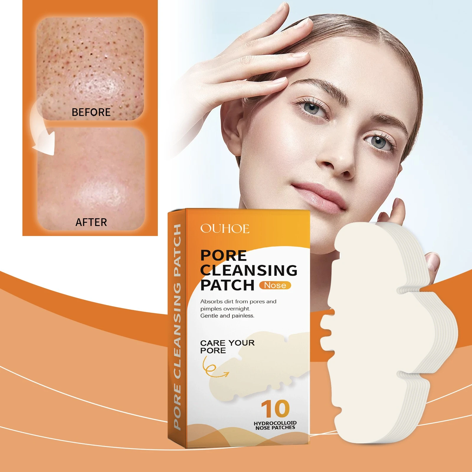 Hydrocolloid Nose Pore Strips, Deep Cleansing Blackhead Remover Strips for Nose, Pore Cleanser Strips for Men & Women
Hydrocolloid Nose Pore Strips, Deep Cleansing Blackhead Remover Strips for Nose, Pore Cleanser Strips for Men & Women