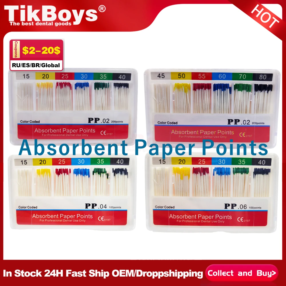 Dental Material Paper Points 02 Taper PP/GP 15-40# Endodontic Root Canal Prepare Dentistry Absorbent Cotton Fiber Endodontics
Dental Material Paper Points 02 Taper PP/GP 15-40# Endodontic Root Canal Prepare Dentistry Absorbent Cotton Fiber Endodontics