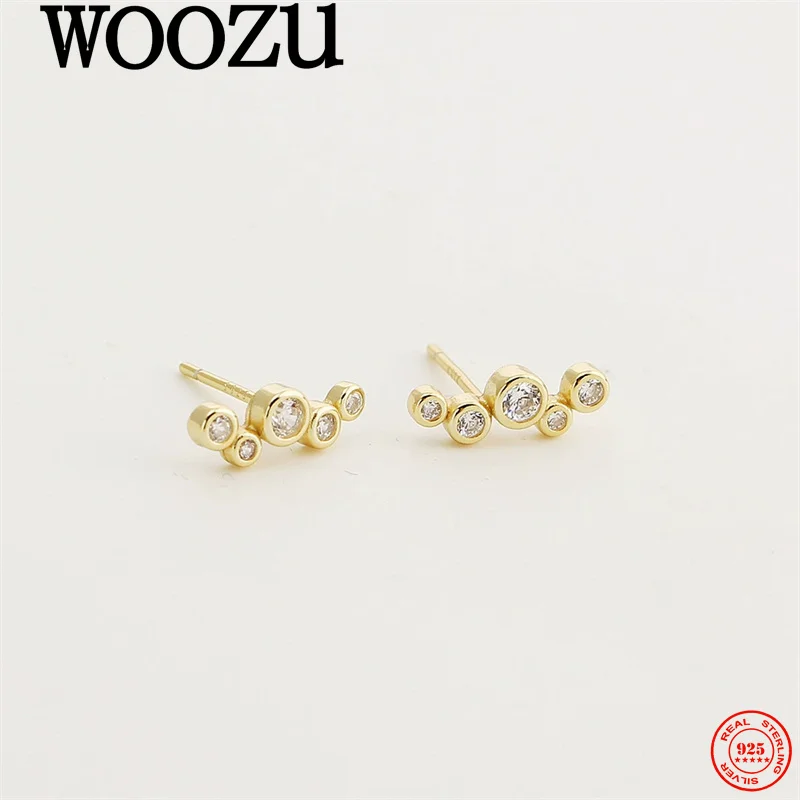 WOOZU 925 Sterling Silver Fashion Design Geometric Irregular Round Zircon Earrings for Women Party Simple Charm Delicate Jewelry
WOOZU 925 Sterling Silver Fashion Design Geometric Irregular Round Zircon Earrings for Women Party Simple Charm Delicate Jewelry