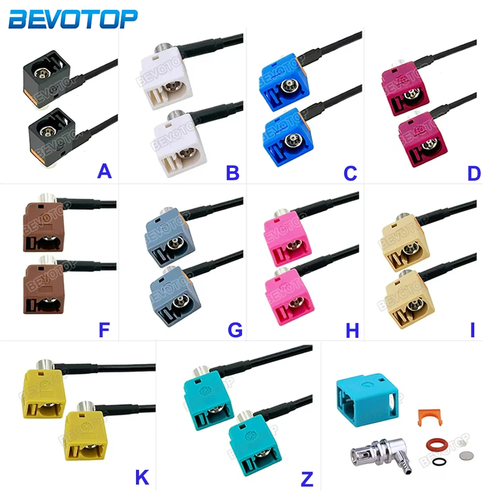 RG174 Arrival Waterproof Fakra A/B/C/D/F/G/H/I/K/Z Female Right Angle Jack R/A 90° to R/A 90° Connector Fakra Jumper RG174 Cable
RG174 Arrival Waterproof Fakra A/B/C/D/F/G/H/I/K/Z Female Right Angle Jack R/A 90° to R/A 90° Connector Fakra Jumper RG174 Cable