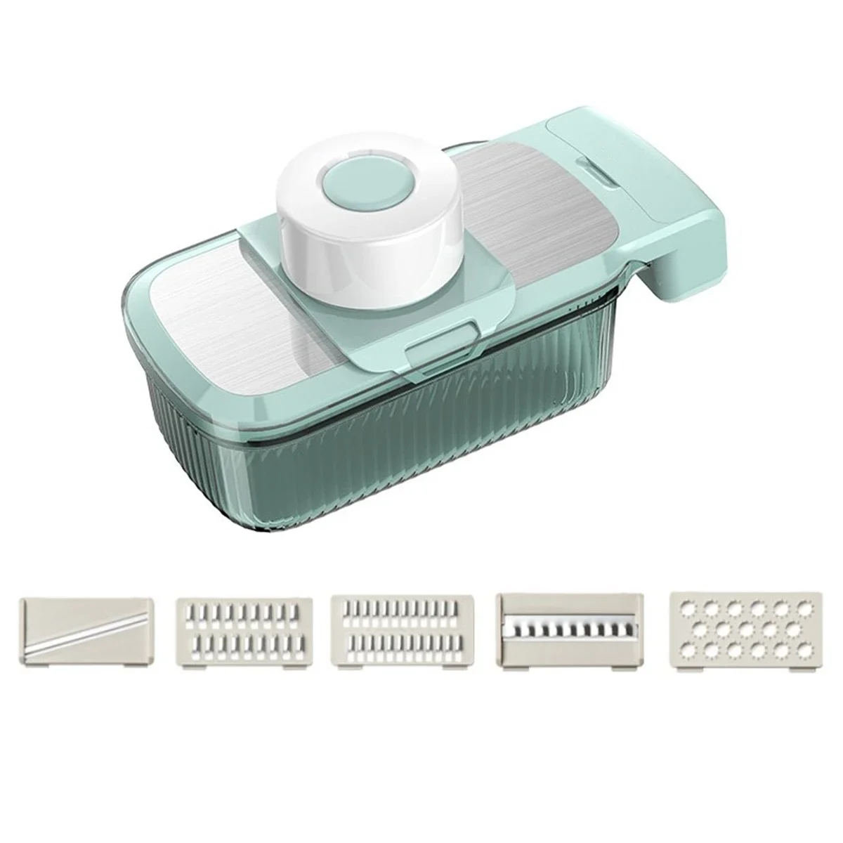 Multifunctional Vegetable Chopper with 5 Interchangeable Blades for Slicing Grating and Julienne Cooking Needs
Multifunctional Vegetable Chopper with 5 Interchangeable Blades for Slicing Grating and Julienne Cooking Needs