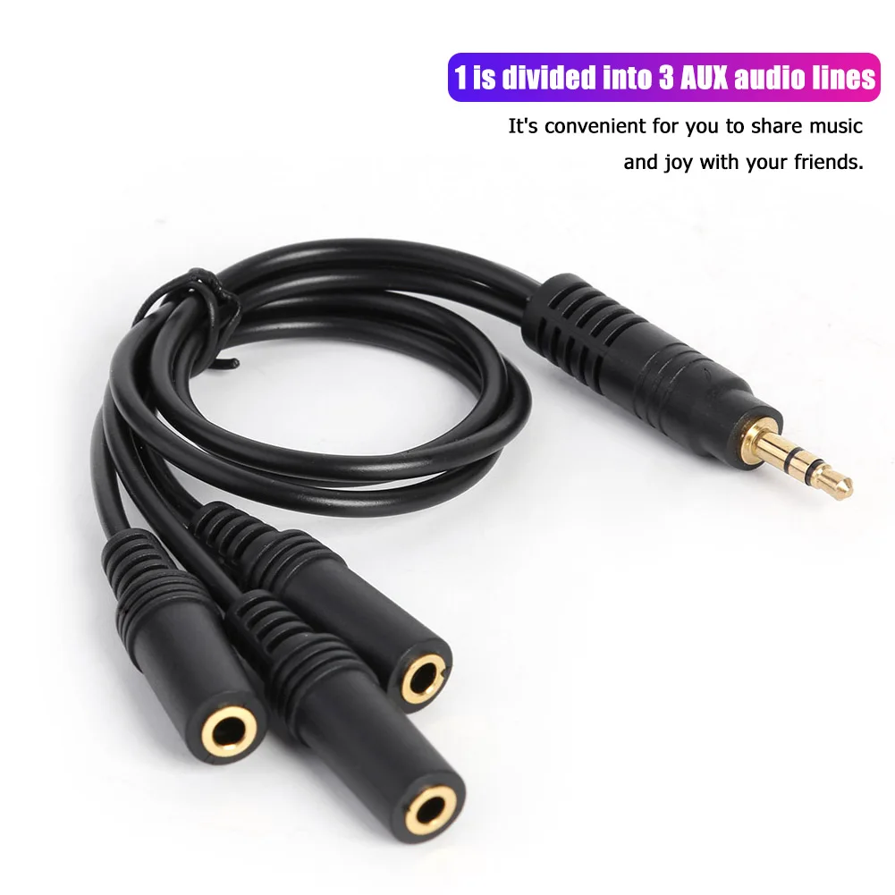 Headphone Splitter 3.5mm 1/8 TRS Male To Trible 3.5mm Female Jack Aux Audio Adapter Stereo 3 Output Earphone Sharing Cable
Headphone Splitter 3.5mm 1/8 TRS Male To Trible 3.5mm Female Jack Aux Audio Adapter Stereo 3 Output Earphone Sharing Cable