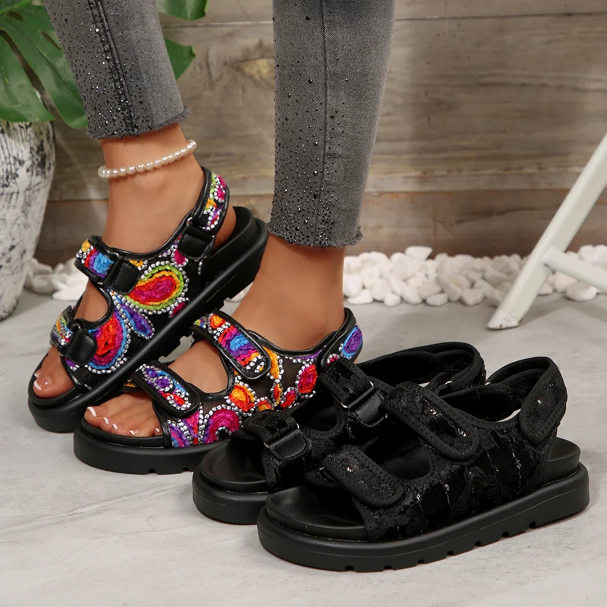 Women Sandals Comfortable Wedge Sandals Open Toe Anti-Slip Lightweight Shoes Casual Platform Retro Shoes Women Zapatos De Mujer
Women Sandals Comfortable Wedge Sandals Open Toe Anti-Slip Lightweight Shoes Casual Platform Retro Shoes Women Zapatos De Mujer