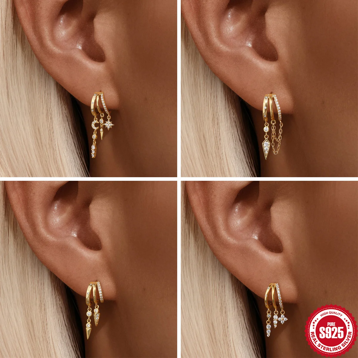 AIDE 925 Sterling Silver Geometric Pendant C-type Tassel earrings For Women Minimalist Stud Earring 18K Gold Plated Fine Jewelry
AIDE 925 Sterling Silver Geometric Pendant C-type Tassel earrings For Women Minimalist Stud Earring 18K Gold Plated Fine Jewelry