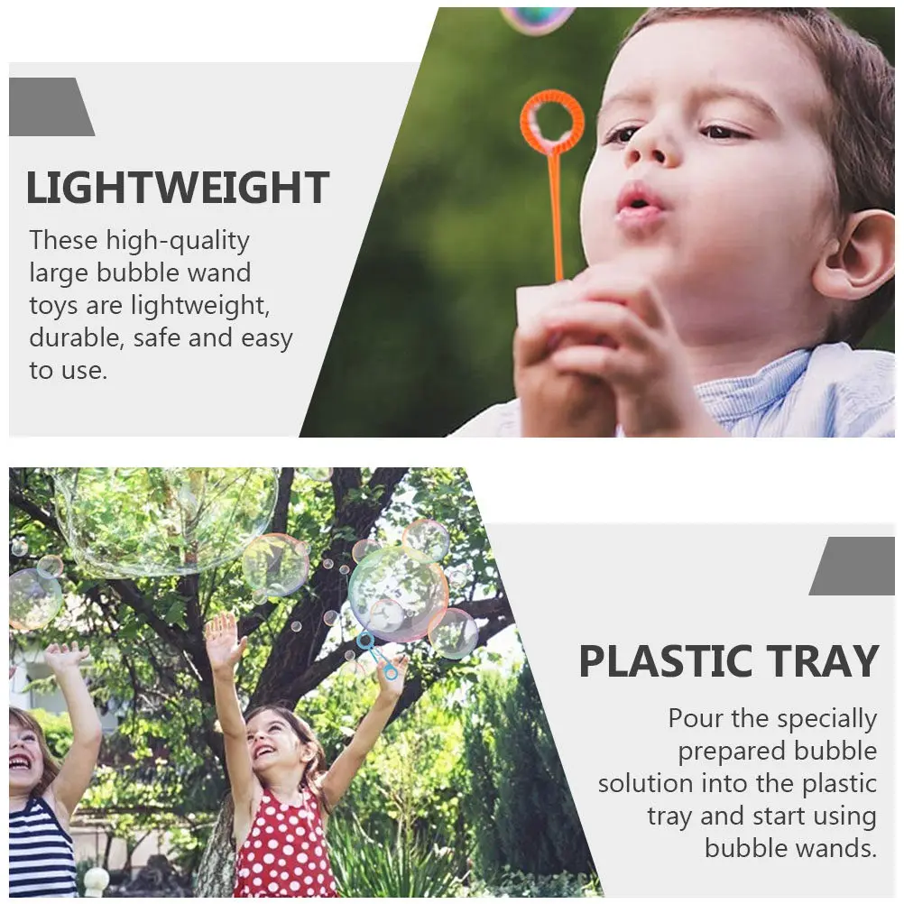 6Pcs Colorful Bubble Wands Set Specially Prepared Solution Tray Safe Durable for Kids Outdoor Fun Bubble Wand Set
6Pcs Colorful Bubble Wands Set Specially Prepared Solution Tray Safe Durable for Kids Outdoor Fun Bubble Wand Set