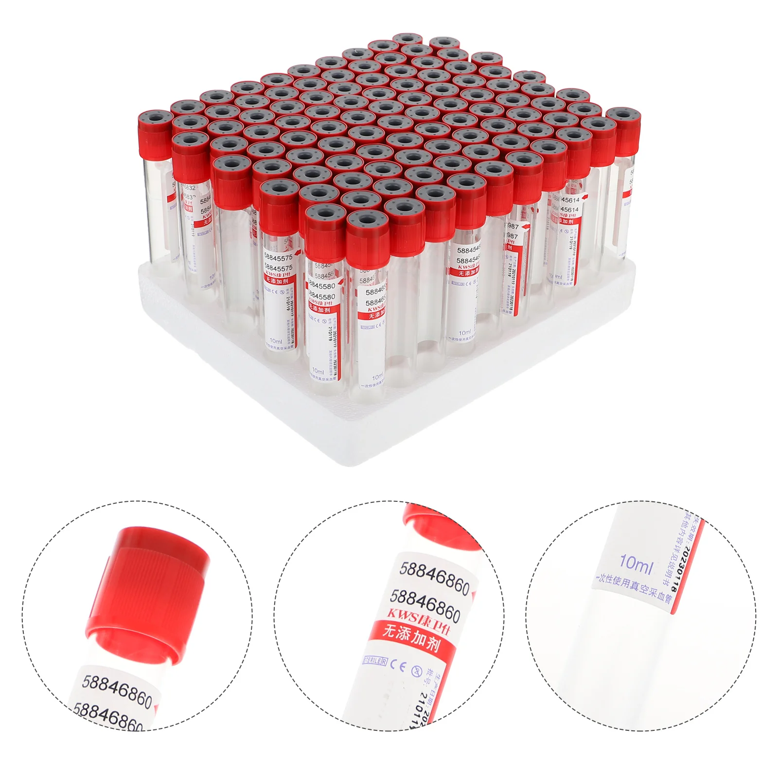 100pcs Glass Disposable Vacuum Negative Pressure Blood Collection Test Tubes 10Ml Use Hospital Durable Experimental 
100pcs Glass Disposable Vacuum Negative Pressure Blood Collection Test Tubes 10Ml Use Hospital Durable Experimental