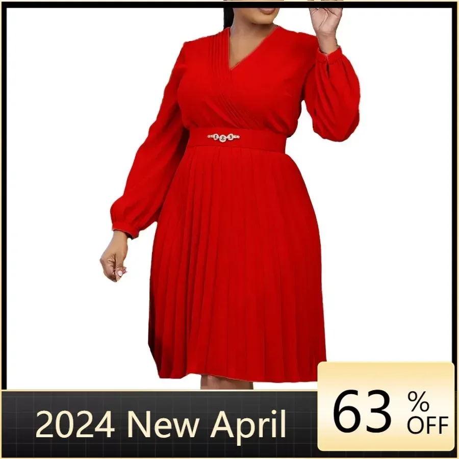 Africa Clothing Polyester African Party Evening Dresses for Women Summer Fashion African Long Sleeve V-neck Pleat Dress Outfits
Africa Clothing Polyester African Party Evening Dresses for Women Summer Fashion African Long Sleeve V-neck Pleat Dress Outfits