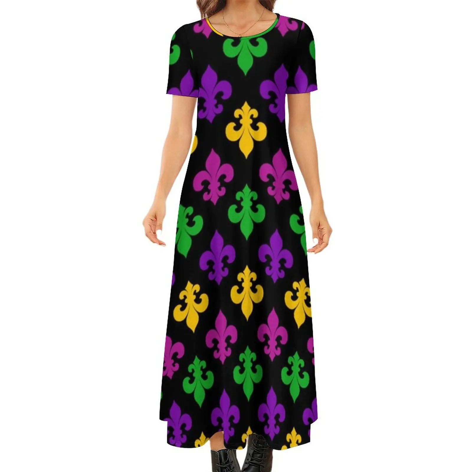 Mardi Gras Fleur de Lis Round Neck Short Sleeve Dress Prom gown summer dress ladies dresses for women 2024 womans clothing
Mardi Gras Fleur de Lis Round Neck Short Sleeve Dress Prom gown summer dress ladies dresses for women 2024 womans clothing