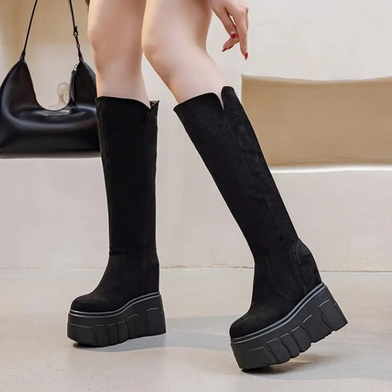 14cm Fashion Genuine Synthetic Suede Leather High Top Boots Women Booties Knee High Platform Wedge New Brand Autumn Winter Shoes
14cm Fashion Genuine Synthetic Suede Leather High Top Boots Women Booties Knee High Platform Wedge New Brand Autumn Winter Shoes