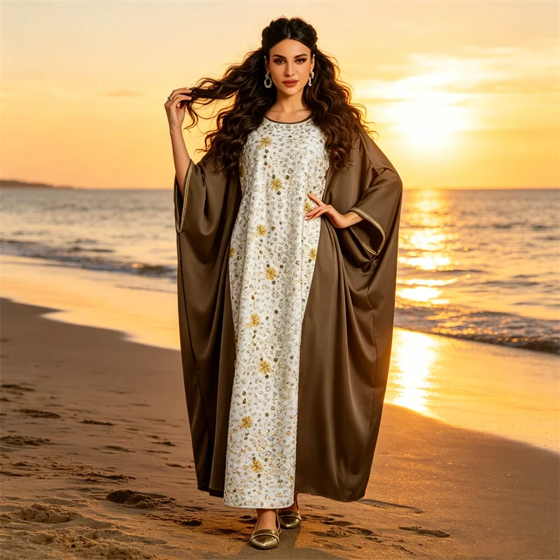 Morocco Caftan Turkey Kaftan Women Batwing Sleeve Muslim Dress Embroidery Sequin Abaya Dubai Robe Gown Femme Musulmane Vestidos
Morocco Caftan Turkey Kaftan Women Batwing Sleeve Muslim Dress Embroidery Sequin Abaya Dubai Robe Gown Femme Musulmane Vestidos