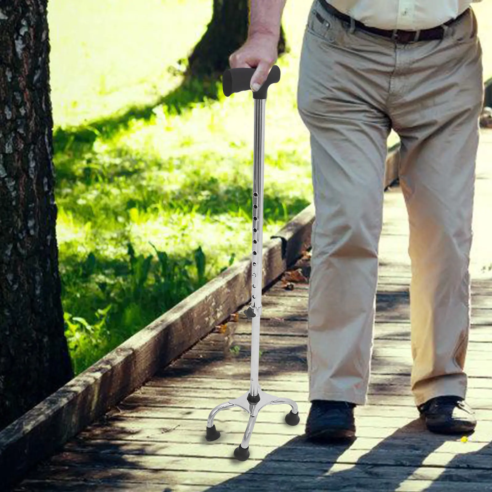 Anti-Slip Adjustable Walking Cane for Seniors Balance Support Four-Pronged Base Heavy-Duty ABS Stainless Steel Rubber Walking
Anti-Slip Adjustable Walking Cane for Seniors Balance Support Four-Pronged Base Heavy-Duty ABS Stainless Steel Rubber Walking