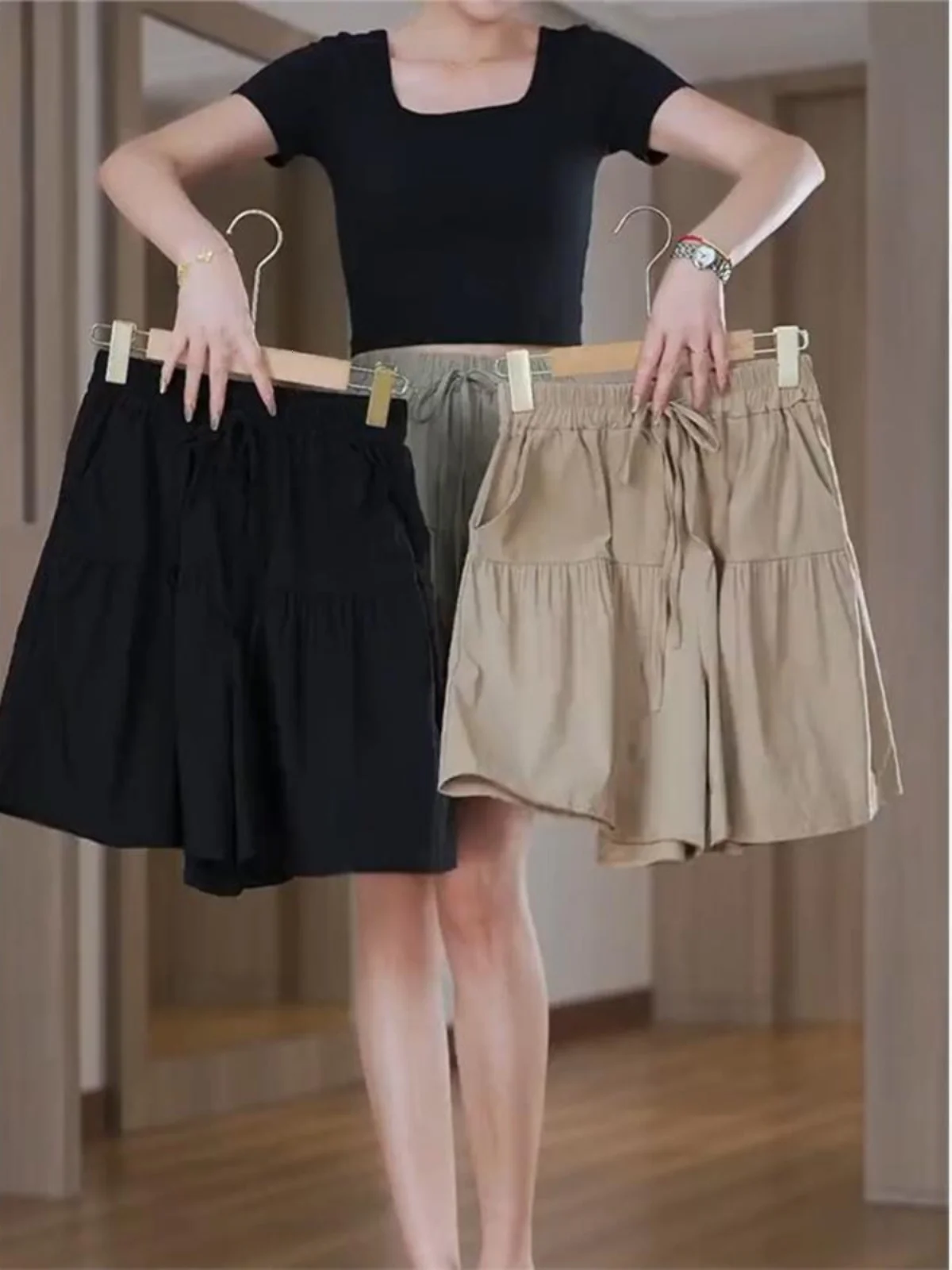 High Waist Slimming Casual Pants Ice Silk A-Line Shorts Women Summer Thin Skirt Pants Wide Leg Trousers Commute Style
High Waist Slimming Casual Pants Ice Silk A-Line Shorts Women Summer Thin Skirt Pants Wide Leg Trousers Commute Style