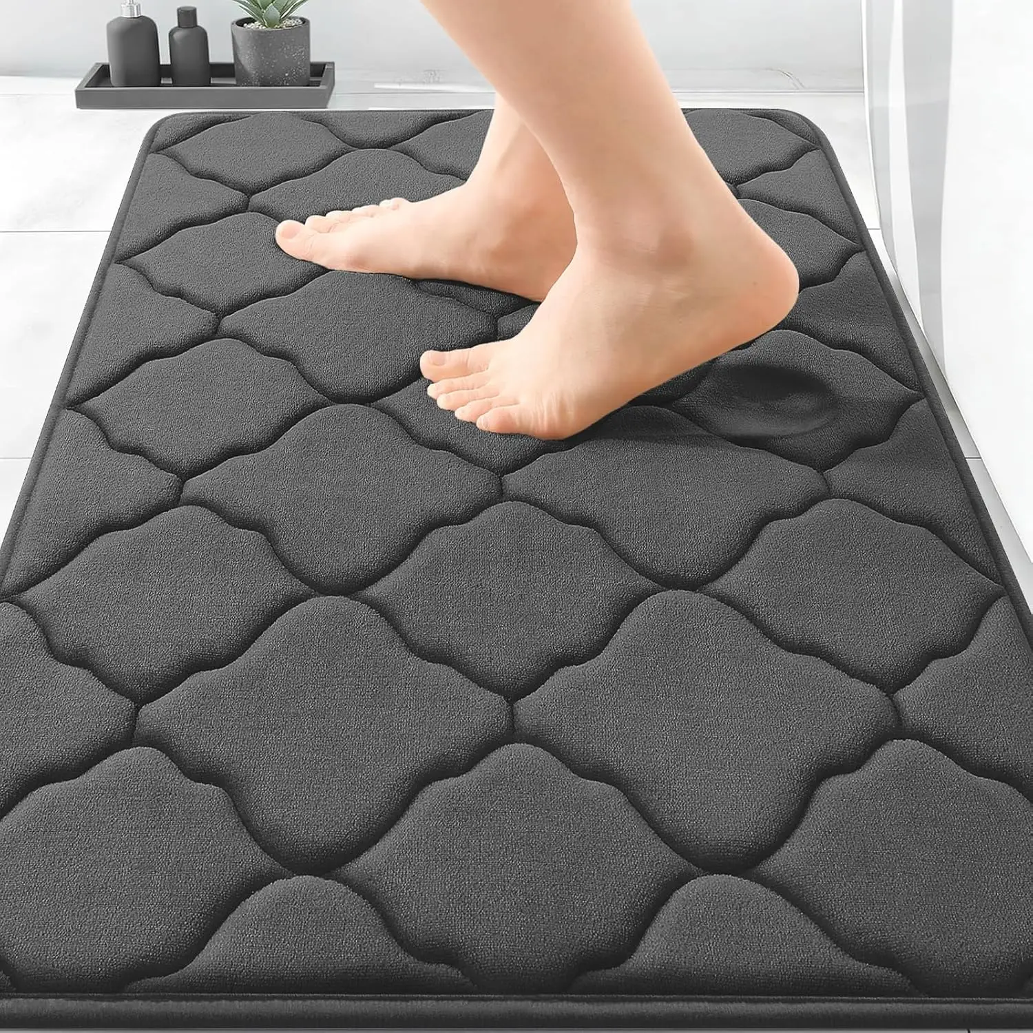 Ultra Soft Memory Foam Bath Mat 30x20, Non Slip Absorbent Bathroom Rug, Machine Washable Thick Carpet for Tub and Shower, Black
Ultra Soft Memory Foam Bath Mat 30x20, Non Slip Absorbent Bathroom Rug, Machine Washable Thick Carpet for Tub and Shower, Black