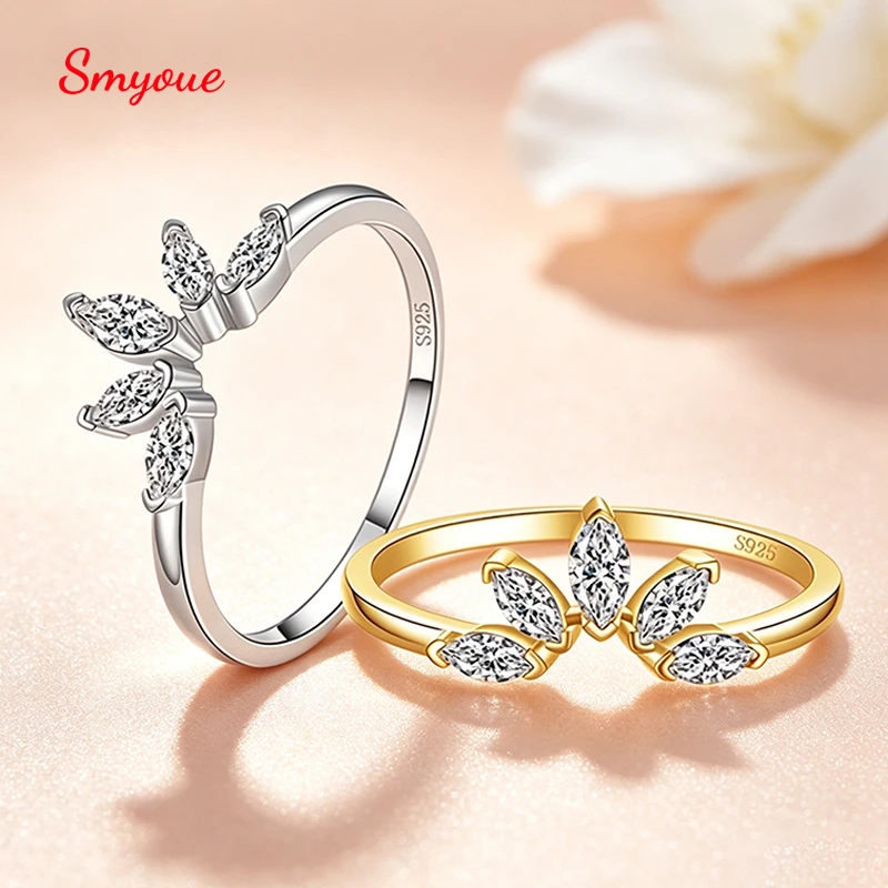 Smyoue Trendy 5A Zircon Crown Rings for Women Exquisite Wedding Party Matching Band Real 925 Sterling Silver Jewelry Wholesale
Smyoue Trendy 5A Zircon Crown Rings for Women Exquisite Wedding Party Matching Band Real 925 Sterling Silver Jewelry Wholesale