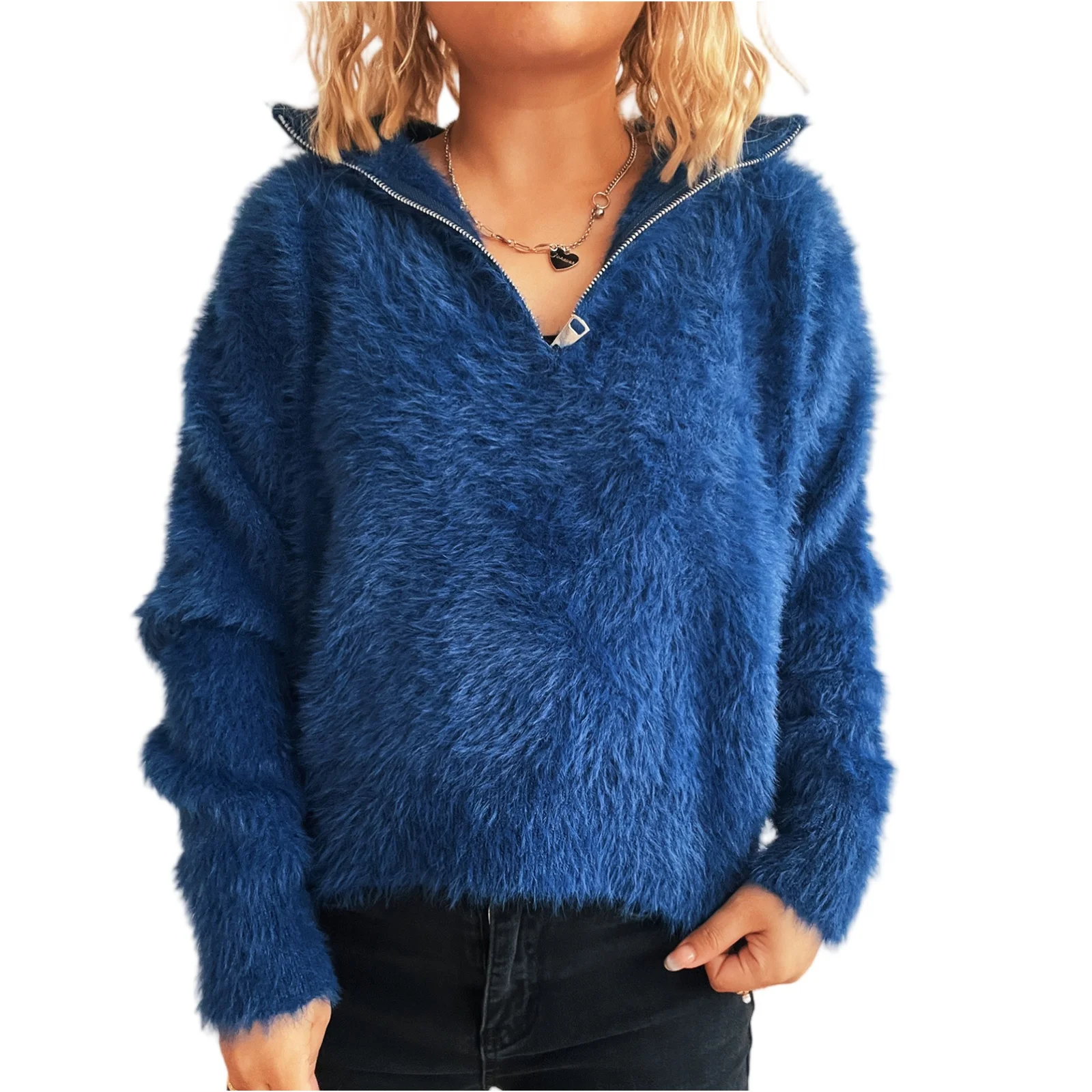 Women'S Clothing For Autumn Plush Warm Sweater Turtleneck Pullover Zipper Collar Sweater Ladies Cashmere Sweater Women Tops
Women'S Clothing For Autumn Plush Warm Sweater Turtleneck Pullover Zipper Collar Sweater Ladies Cashmere Sweater Women Tops