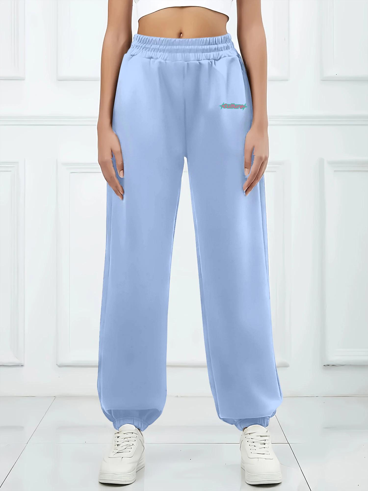 Trendy Ankle Sweatpants, Cyan Star Decor Culture Print Jogger Pants, Comfort Loose Soft Daily Sports Ladies Pants
Trendy Ankle Sweatpants, Cyan Star Decor Culture Print Jogger Pants, Comfort Loose Soft Daily Sports Ladies Pants