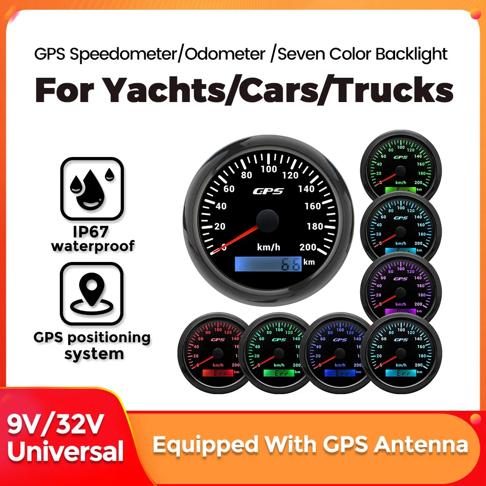 MEKEDE 85MM GPS Speedometer Gauge 120/200KMH 7 Color Light with GPS Antenna Waterproof Boat Car Truck Speed Gauge Meter
MEKEDE 85MM GPS Speedometer Gauge 120/200KMH 7 Color Light with GPS Antenna Waterproof Boat Car Truck Speed Gauge Meter