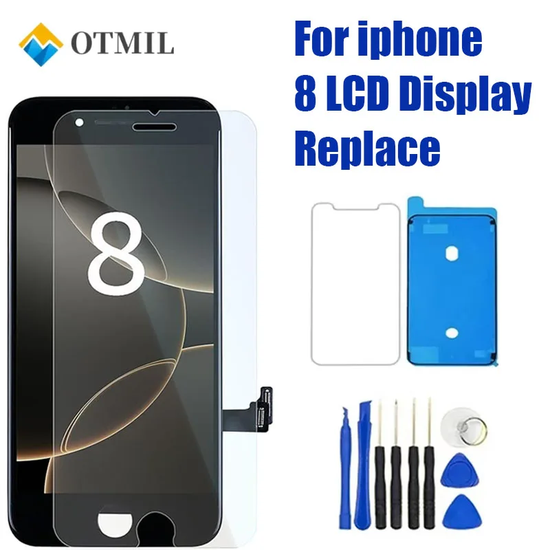 LCD Display Replacement Screen for iPhone 8 Black White 4.7 Inches 3D Touch Digitizer Assembly with Repair Kit Glass Protector
LCD Display Replacement Screen for iPhone 8 Black White 4.7 Inches 3D Touch Digitizer Assembly with Repair Kit Glass Protector