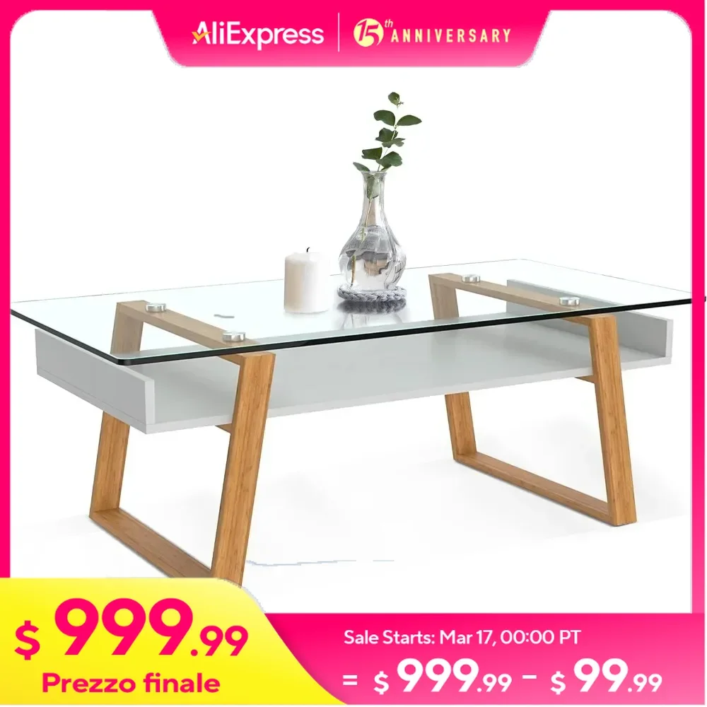 Modern Glass Coffee Table Elegant Centerpiece for Living Room Decor with Tempered Glass Top,White, Simple Assembly Free Shipping
Modern Glass Coffee Table Elegant Centerpiece for Living Room Decor with Tempered Glass Top,White, Simple Assembly Free Shipping