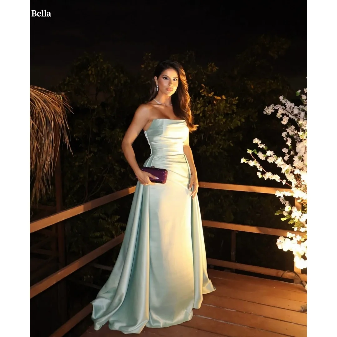 Bella Customized Green A-line Sleeveless Strapless robes de soirée Backless Evening Dresses Floor-Length Trailing Wedding Dress
Bella Customized Green A-line Sleeveless Strapless robes de soirée Backless Evening Dresses Floor-Length Trailing Wedding Dress