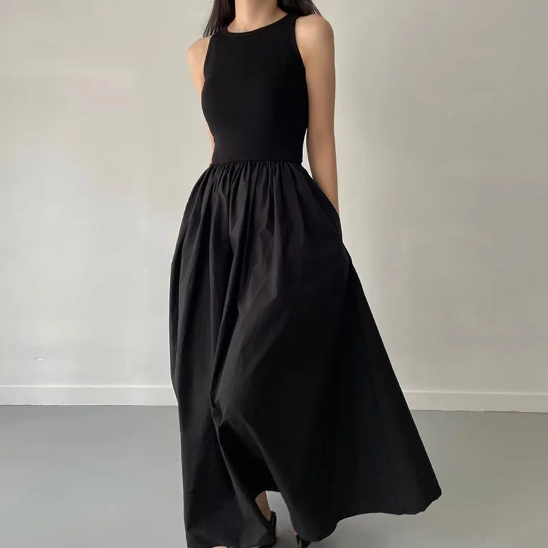 ZHISILAO New Sleeveless Knit Long Dress Women Elegant Vintage Black Tank A-line Dress Spring 2023
ZHISILAO New Sleeveless Knit Long Dress Women Elegant Vintage Black Tank A-line Dress Spring 2023